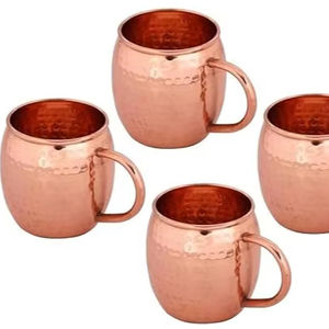 Tazas de cobre grabadas al por mayor de metal para regalos de empleados corporativos Tazas de cobre con estilo para servir bebidas mixtas en fiestas informales - Product Image 1