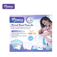 Kit de tire-lait manuel portable, directement de l'usine, sans BPA, 4 sacs de conservation du lait, 4 coussinets d'allaitement jetables pour les mères allaitantes