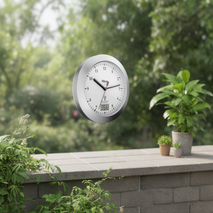 MEBUS Silver <b>Radio</b>-Controlled Bathroom Wall <b>Clock</b> MEB <b>Radio</b> <b>Clock</b> - Product Image 3