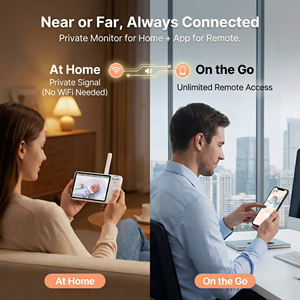 Anicebb ABM580 Moniteur vidéo pour bébé double mode 1080P, écran IPS 5 pouces, WiFi, visualisation à distance via application mobile, PTZ, suivi automatique, caméra de surveillance - Product Image 3