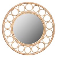 Miroir mural décoratif en rotin, cadre élégant, parfait pour les anniversaires de mariage, les hôtels-boutiques et les maisons familiales culturelles