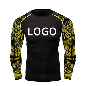 Custom <b>Men</b> BJJ Rash Guard Long Sleeve <b>Compression</b> <b>Shirt</b> UPF 50+ Quick Dry MMA Jiu Jitsu No-Gi Grappling Fight Wear - Product Image 5