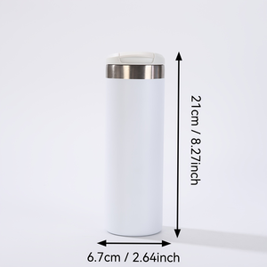 Botella de Agua Aislada al Vacío de Acero Inoxidable de 600 ml (21 oz), Tapa Abatible con un Clic, Antiderrames, Taza de Viaje, Logotipo Personalizado - Product Image 3
