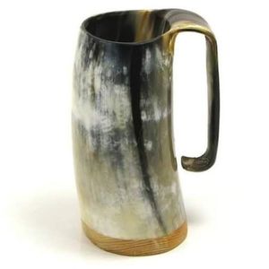 Taza de cuerno de búfalo natural de alta calidad con asa, diseño moderno, bebida directa para cerveza, vino, hidromiel y cerveza - Product Image 6