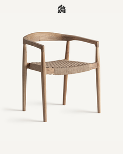 Silla de Comedor Moderna Hecha a Mano con Madera de Teca Sólida de Primera Calidad Aurelisse, Muebles de Comedor de Lujo - Product Image 1