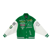 Veste de baseball en polyester brodé pour homme, couleur assortie, personnalisation du logo