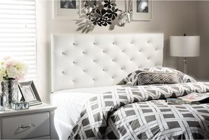 TRIHO HB-0190 Wholesale Price Furniture Cambridge Tufted Upholstered Full Size Headboard in Polyester Fabric - Product Image 2