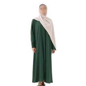 Abaya Modest Morada Oscura, Vestido Islámico Simple con Cierre Frontal, Tela Transpirable de Alta Calidad, Estilo Dubái, Kaftan para Mujer - Product Image 4