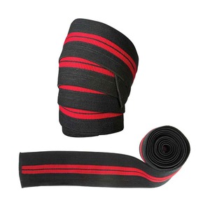 Genouillère en nylon avec logo personnalisé enveloppes de compression élastiques respirantes pour l'haltérophilie et la musculation - Product Image 1