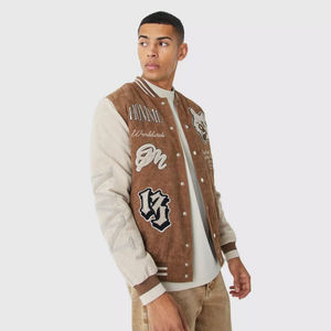 Chaqueta universitaria hecha a medida Letterman Bomber Jacket chaquetas de béisbol informales de Invierno 1 pieza ropa de invierno para hombres Stand impreso - Product Image 1