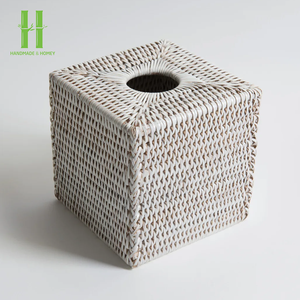 Couverture de boîte à mouchoirs carrée en bois de rotin de haute qualité couverture de boîte à mouchoirs tissée pour la maison cuisine outils de jardin directement de l'usine - Product Image 5