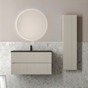 Il Set completo di mobili da bagno Butterfly 01 include specchio e colonna - Product Image 1