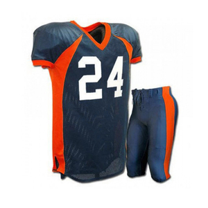 Conjunto de Uniforme de Fútbol Americano Sublimado Transpirable de Diseño Personalizado para Hombre - Jersey con Cuello en V - Product Image 3