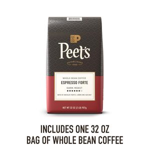 Peet's Coffee, Dark Roast Whole Bean Coffee, 100% Arabica Coffee - Espresso Forte 32 Ounce Bag - Product Image 5
