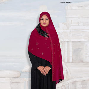 Fashion Forward Georgette Headscarf with Luxe Velvet Insert Detailing for Special Events and Modest Styling - Product Image 2