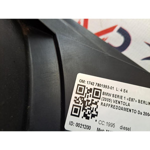 VENTOLA RAFFREDDAMENTO MOTORE BMW Serie 1 (E87) 1742 7801993-01 M47N204D4 diesel 1995 (07>) - Product Image 5