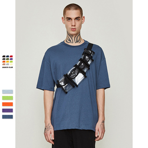 T-shirt pour homme grande taille M&O, 100% coton, col rond, manches courtes, couleur unie, jersey décontracté, design respirant - Product Image 5