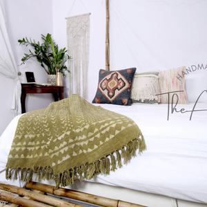 Recién llegado, manta tejida Reversible de algodón Heritage suave y ligera, colcha estampada con borlas para decoración del hogar y viajes - Product Image 1