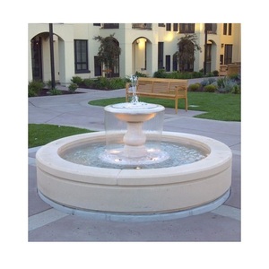 Majestuosa fuente de mármol tallada a mano con estructura escalonada para patio jardín Villa Patio y Paisajismo al aire libre de lujo - Product Image 4