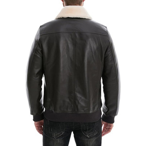 Veste en cuir véritable décontractée pour homme, hiver, haute qualité, taille XL, tissu tricoté léger, fermeture éclair, veste tendance pour homme - Product Image 2