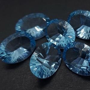 Topacio Azul Natural de Calidad de Exportación, Corte Cóncavo, Piedra Preciosa Suelta para Joyería, Alta Claridad, 5.5x7.5mm, 6-7ct Disponible, La Mejor - Product Image 4