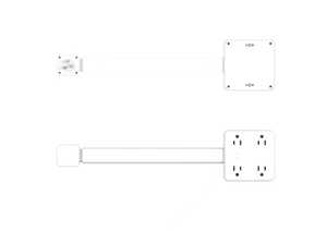 Mỹ tiêu chuẩn thông minh <span class=keywords><strong>Power</strong></span> Strip 6 <span class=keywords><strong>AC</strong></span> 15A USB mở rộng dây cắm Board 125V chống tăng bảo vệ chống sét chuyển đổi ổ cắm - Product Image 3