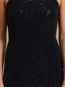 เดรสแม็กซี่ทรงเอไลน์สีดำพร้อมลายปักยาวด้านข้างสำหรับใส่ในงานกิจกรรม - Product Image 3