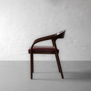 Silla minimalista de madera de teca hecha con cojines, muebles de comedor, Color Chocolate - Product Image 6