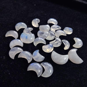 Pierre précieuse arc-en-ciel blanche en forme de croissant de lune, pierres en vrac, cabochon de lune, toutes tailles - Product Image 3