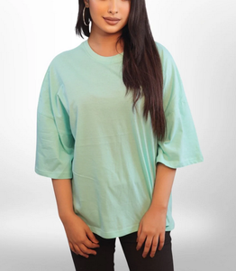 T-shirt pour femme en coton 100% surdimensionné, imprimé DTG, hauts d'été, vente en gros de t-shirts pour femmes en provenance du Bangladesh, longueur courte - Product Image 2