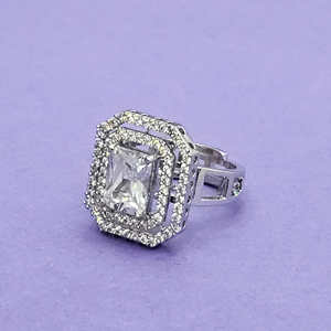 แหวนแฟชั่นทำด้วยมือพร้อมชุบโรเดียม CZ แบบปรับได้จากผู้ค้าส่งอินเดีย - Product Image 1