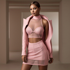 ชุดมินิเดรสผ้าตาข่ายบางเบาสำหรับงานปาร์ตี้กลางคืน ชุดมินิเดรสแขนกุดรัดรูป ชุดมินิเดรสยาวสำหรับผู้หญิง - Product Image 3