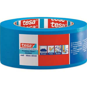 Blue 50mm X 50m for TESA <b>Crepe</b> <b>Paper</b> Tape for Outdoor UV Applications-Pack of 3 - Product Image 3