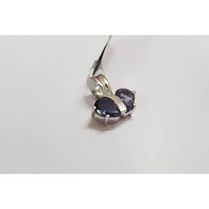 Pendentif Shah Gems pour femme en Iolite naturelle, en argent sterling 925 plaqué rhodium, style religieux, breloque en cristal - Product Image 1