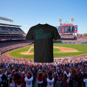 Camiseta Go Birds Philadelphia negra con estampado desgastado, talla unisex para adultos - Product Image 3
