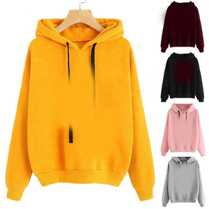 Venta al por mayor de sudaderas con capucha de algodón para mujer, Jersey holgado de manga larga, Jersey transpirable con estampado gráfico, proveedor OEM - Product Image 1