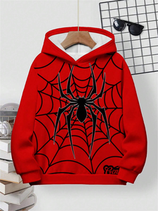 "Sweat à capuche décontracté à manches longues avec motif d'araignée de dessin animé pour l'automne et l'hiver" - Product Image 4