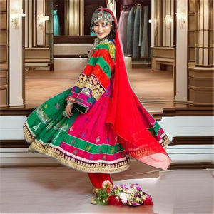 Vestido Maxi Afgano Kuchi Elegante 2026, Madgul Guldoze Floral, Suministro ODM, Mangas Largas, Ropa de Fiesta para Mujer, Nuevo, Moderno, para el Día - Product Image 1