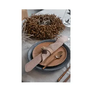 Servilletero de cuero marfil y gris/Vajilla y artículos de fiesta de tamaño personalizado y artículos decorativos para el hogar - Product Image 1