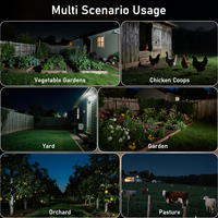 Répulsif solaire pour animaux avec capteur de mouvement PIR et lumières LED ambre effet feu de camp, étanche IP44 pour le contrôle des animaux en extérieur