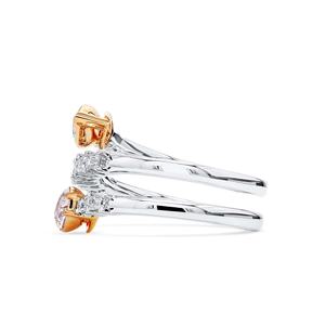 ชุดแหวนหมั้นเพชรสีชมพูแฟนซีตัดลูกแพร์ระดับพรีเมี่ยม6Ct เครื่องประดับเจ้าสาวสีทอง10K ผู้ผลิต ODM ขายส่ง - Product Image 2