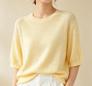 Streetwear Casual Top Oversized Crew Neck Korte Mouw Zachte Stof Dameskleding Groothandel
