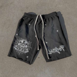 กางเกงขาสั้นผ้ายืดเอวสูงสำหรับผู้ชายกางเกงขาสั้นผ้าฝ้ายฟอกสีกันแดดซีดจางกางเกงขาสั้นฝรั่งเศสเทอร์รี่ - Product Image 2