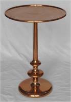 Table basse classique sur piédestal, finition nickel brossé mat Infinity, aluminium, design moderne, lisse, circulaire, meubles de maison
