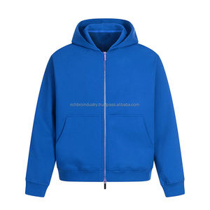 Sudadera con Capucha y Cremallera Unisex con Logotipo Personalizado, Estilo Urbano Digital de Invierno, Corte Holgado, Gris Rojo, Ropa Casual para Hombre y Mujer, Lavado Enzimático, Apliques - Product Image 3