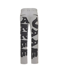 Pantalones de chándal acampanados con lavado ácido de alta calidad para hombre, pantalones para correr con parche bordado desgastado, logotipo personalizado apilado para invierno - Product Image 3