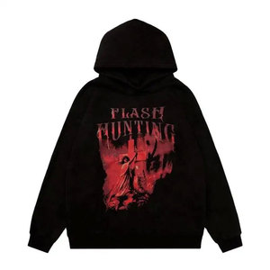 Custom Streetwear Oversized Graphic Print French Terry <b>Pullover</b> <b>Men</b> Hoodie Screen Printing Unisex Hoodies - Product Image 1