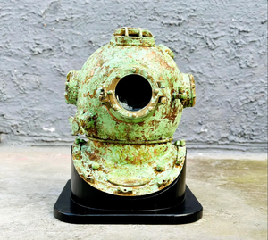 Casque de plongée tendance finition vert rouillé, qualité supérieure, casque de plongée sous-marine antique - Product Image 2
