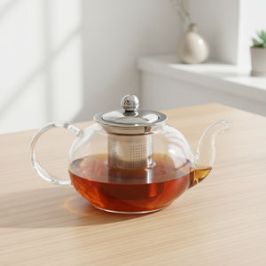 Meilleure vente 3306321-0.8 Théière en verre borosilicate résistant à la chaleur de qualité alimentaire avec couvercle en acier inoxydable, capacité de 800 ml, Europe du Nord - Product Image 5