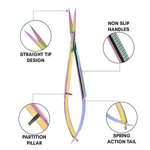 Tijeras de resorte de uñas de Color arcoíris, removedor de cutículas de uñas de acero inoxidable de 5 ", cuchillas afiladas, superventas, tijeras de manicura para uñas - Product Image 5